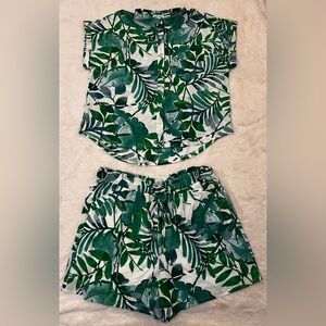 Kathy Ireland Tropical Green Leaf Set Sz 2x